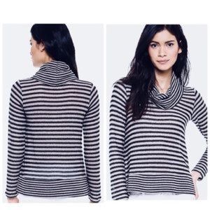 SPLENDID | Navy Striped Deco Cowl Neck Sweater